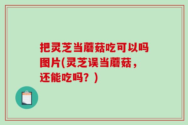 把灵芝当蘑菇吃可以吗图片(灵芝误当蘑菇，还能吃吗？)-第1张图片-破壁灵芝孢子粉研究指南
