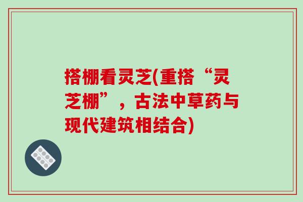 搭棚看灵芝(重搭“灵芝棚”，古法中草药与现代建筑相结合)-第1张图片-破壁灵芝孢子粉研究指南