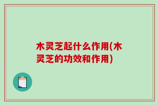 木灵芝起什么作用(木灵芝的功效和作用)-第1张图片-破壁灵芝孢子粉研究指南 木灵芝起什么作用(木灵芝的功效和作用)-第1张图片-破壁灵芝孢子粉研究指南