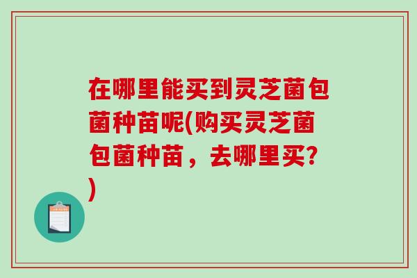 在哪里能买到灵芝菌包菌种苗呢(购买灵芝菌包菌种苗,去哪里买?)-第1张图片-破壁灵芝孢子粉研究指南 在哪里能买到灵芝菌包菌种苗呢(购买灵芝菌包菌种苗,去哪里买?)-第1张图片-破壁灵芝孢子粉研究指南