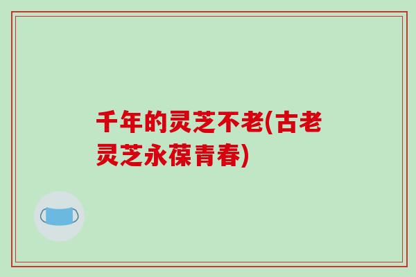 千年的灵芝不老(古老灵芝永葆青春)-第1张图片-破壁灵芝孢子粉研究指南 千年的灵芝不老(古老灵芝永葆青春)-第1张图片-破壁灵芝孢子粉研究指南