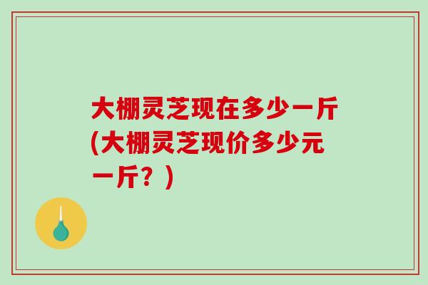 大棚灵芝现在多少一斤(大棚灵芝现价多少元一斤?)-第1张图片-破壁灵芝孢子粉研究指南 大棚灵芝现在多少一斤(大棚灵芝现价多少元一斤?)-第1张图片-破壁灵芝孢子粉研究指南