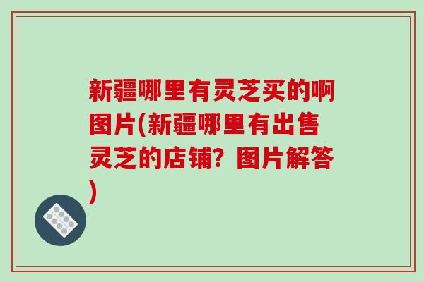新疆哪里有灵芝买的啊图片(新疆哪里有出售灵芝的店铺？图片解答)-第1张图片-破壁灵芝孢子粉研究指南