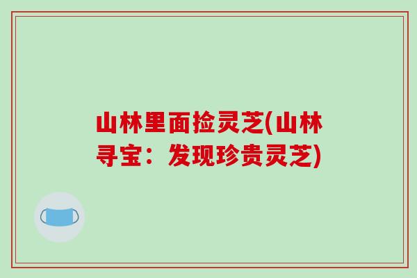 山林里面捡灵芝(山林寻宝：发现珍贵灵芝)-第1张图片-破壁灵芝孢子粉研究指南