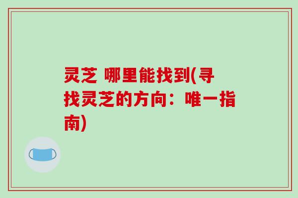 灵芝 哪里能找到(寻找灵芝的方向：唯一指南)-第1张图片-破壁灵芝孢子粉研究指南
