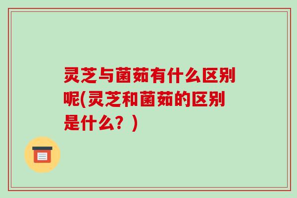 灵芝与菌茹有什么区别呢(灵芝和菌茹的区别是什么？)-第1张图片-破壁灵芝孢子粉研究指南