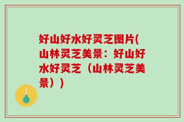 好山好水好灵芝图片(山林灵芝美景:好山好水好灵芝(山林灵芝美景))-第1张图片-破壁灵芝孢子粉研究指南 好山好水好灵芝图片(山林灵芝美景:好山好水好灵芝(山林灵芝美景))-第1张图片-破壁灵芝孢子粉研究指南