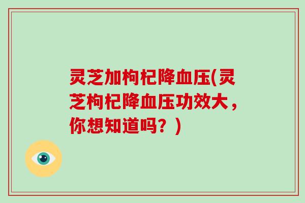 灵芝加枸杞降血压(灵芝枸杞降血压功效大,你想知道吗?)-第1张图片-破壁灵芝孢子粉研究指南 灵芝加枸杞降血压(灵芝枸杞降血压功效大,你想知道吗?)-第1张图片-破壁灵芝孢子粉研究指南