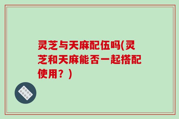 灵芝与天麻配伍吗(灵芝和天麻能否一起搭配使用？)-第1张图片-破壁灵芝孢子粉研究指南