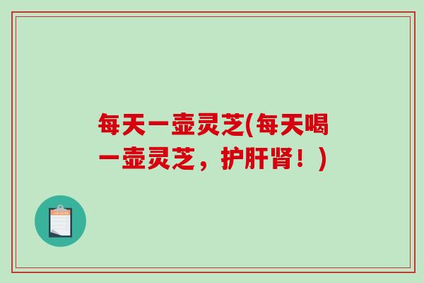 每天一壶灵芝(每天喝一壶灵芝，护肝肾！)-第1张图片-破壁灵芝孢子粉研究指南