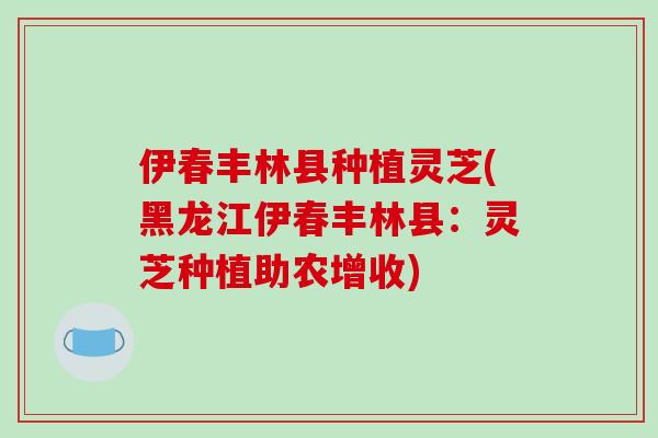 伊春丰林县种植灵芝(黑龙江伊春丰林县:灵芝种植助农增收)-第1张图片-破壁灵芝孢子粉研究指南 伊春丰林县种植灵芝(黑龙江伊春丰林县:灵芝种植助农增收)-第1张图片-破壁灵芝孢子粉研究指南