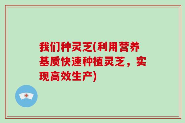 我们种灵芝(利用营养基质快速种植灵芝,实现高效生产)-第1张图片-破壁灵芝孢子粉研究指南 我们种灵芝(利用营养基质快速种植灵芝,实现高效生产)-第1张图片-破壁灵芝孢子粉研究指南