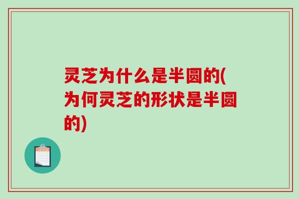 灵芝为什么是半圆的(为何灵芝的形状是半圆的)-第1张图片-破壁灵芝孢子粉研究指南 灵芝为什么是半圆的(为何灵芝的形状是半圆的)-第1张图片-破壁灵芝孢子粉研究指南