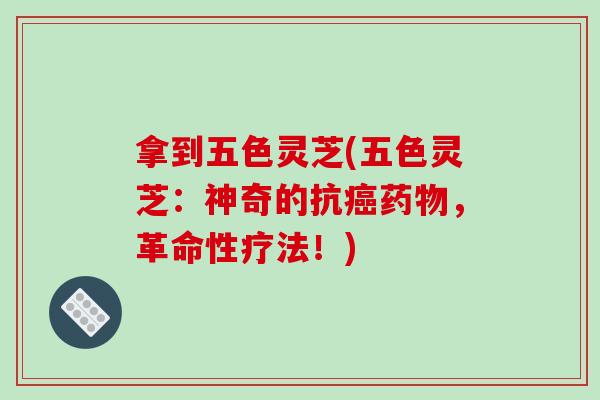拿到五色灵芝(五色灵芝:神奇的抗癌药物,革命性疗法!)-第1张图片-破壁灵芝孢子粉研究指南 拿到五色灵芝(五色灵芝:神奇的抗癌药物,革命性疗法!)-第1张图片-破壁灵芝孢子粉研究指南