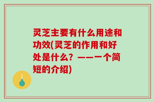 灵芝主要有什么用途和功效(灵芝的作用和好处是什么?——一个简短的介绍)-第1张图片-破壁灵芝孢子粉研究指南 灵芝主要有什么用途和功效(灵芝的作用和好处是什么?——一个简短的介绍)-第1张图片-破壁灵芝孢子粉研究指南