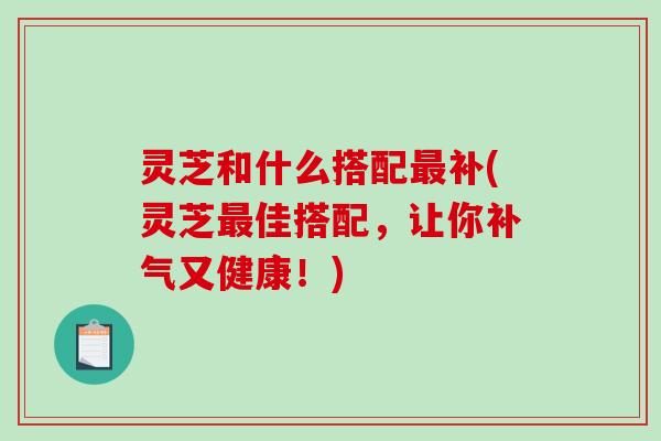 灵芝和什么搭配最补(灵芝最佳搭配,让你补气又健康!)-第1张图片-破壁灵芝孢子粉研究指南 灵芝和什么搭配最补(灵芝最佳搭配,让你补气又健康!)-第1张图片-破壁灵芝孢子粉研究指南