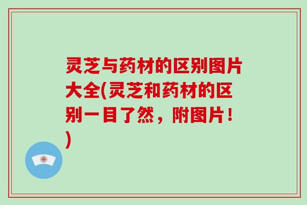 灵芝与药材的区别图片大全(灵芝和药材的区别一目了然,附图片!)-第1张图片-破壁灵芝孢子粉研究指南 灵芝与药材的区别图片大全(灵芝和药材的区别一目了然,附图片!)-第1张图片-破壁灵芝孢子粉研究指南