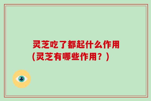灵芝吃了都起什么作用(灵芝有哪些作用?)-第1张图片-破壁灵芝孢子粉研究指南 灵芝吃了都起什么作用(灵芝有哪些作用?)-第1张图片-破壁灵芝孢子粉研究指南