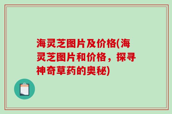 海灵芝图片及价格(海灵芝图片和价格,探寻神奇草药的奥秘)-第1张图片-破壁灵芝孢子粉研究指南 海灵芝图片及价格(海灵芝图片和价格,探寻神奇草药的奥秘)-第1张图片-破壁灵芝孢子粉研究指南