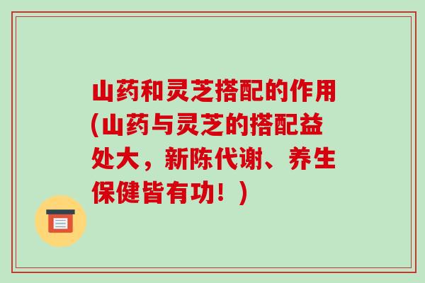 山药和灵芝搭配的作用(山药与灵芝的搭配益处大,新陈代谢、养生保健皆有功!)-第1张图片-破壁灵芝孢子粉研究指南 山药和灵芝搭配的作用(山药与灵芝的搭配益处大,新陈代谢、养生保健皆有功!)-第1张图片-破壁灵芝孢子粉研究指南