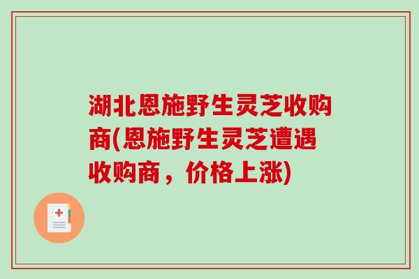 湖北恩施野生灵芝收购商(恩施野生灵芝遭遇收购商,价格上涨)-第1张图片-破壁灵芝孢子粉研究指南 湖北恩施野生灵芝收购商(恩施野生灵芝遭遇收购商,价格上涨)-第1张图片-破壁灵芝孢子粉研究指南