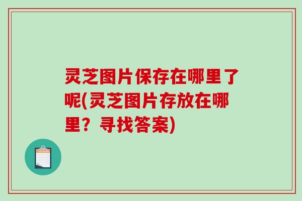 灵芝图片保存在哪里了呢(灵芝图片存放在哪里？寻找答案)-第1张图片-破壁灵芝孢子粉研究指南