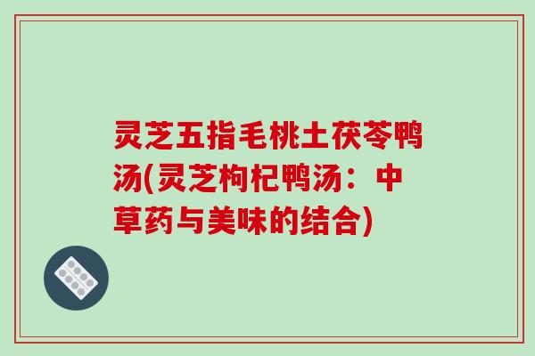 灵芝五指毛桃土茯苓鸭汤(灵芝枸杞鸭汤:中草药与美味的结合)-第1张图片-破壁灵芝孢子粉研究指南 灵芝五指毛桃土茯苓鸭汤(灵芝枸杞鸭汤:中草药与美味的结合)-第1张图片-破壁灵芝孢子粉研究指南
