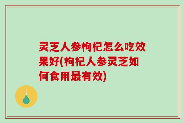 灵芝人参枸杞怎么吃效果好(枸杞人参灵芝如何食用最有效)-第1张图片-破壁灵芝孢子粉研究指南 灵芝人参枸杞怎么吃效果好(枸杞人参灵芝如何食用最有效)-第1张图片-破壁灵芝孢子粉研究指南
