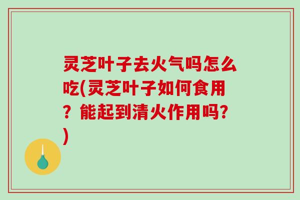 灵芝叶子去火气吗怎么吃(灵芝叶子如何食用?能起到清火作用吗?)-第1张图片-破壁灵芝孢子粉研究指南 灵芝叶子去火气吗怎么吃(灵芝叶子如何食用?能起到清火作用吗?)-第1张图片-破壁灵芝孢子粉研究指南