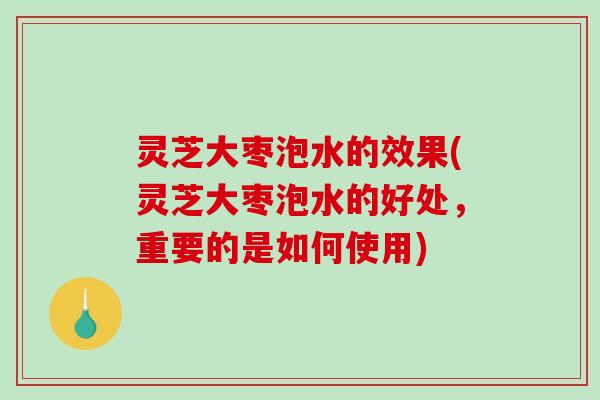 灵芝大枣泡水的效果(灵芝大枣泡水的好处,重要的是如何使用)-第1张图片-破壁灵芝孢子粉研究指南 灵芝大枣泡水的效果(灵芝大枣泡水的好处,重要的是如何使用)-第1张图片-破壁灵芝孢子粉研究指南