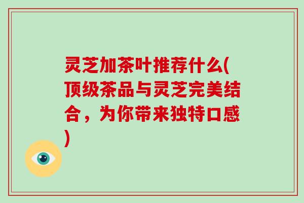灵芝加茶叶推荐什么(顶级茶品与灵芝完美结合，为你带来独特口感)-第1张图片-破壁灵芝孢子粉研究指南