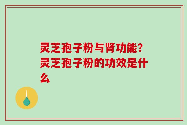 灵芝孢子粉与肾功能?灵芝孢子粉的功效是什么-第1张图片-破壁灵芝孢子粉研究指南 灵芝孢子粉与肾功能?灵芝孢子粉的功效是什么-第1张图片-破壁灵芝孢子粉研究指南