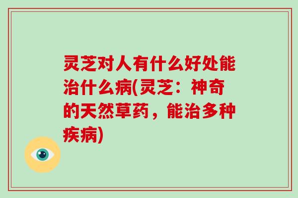 灵芝对人有什么好处能治什么病(灵芝:神奇的天然草药,能治多种疾病)-第1张图片-破壁灵芝孢子粉研究指南 灵芝对人有什么好处能治什么病(灵芝:神奇的天然草药,能治多种疾病)-第1张图片-破壁灵芝孢子粉研究指南