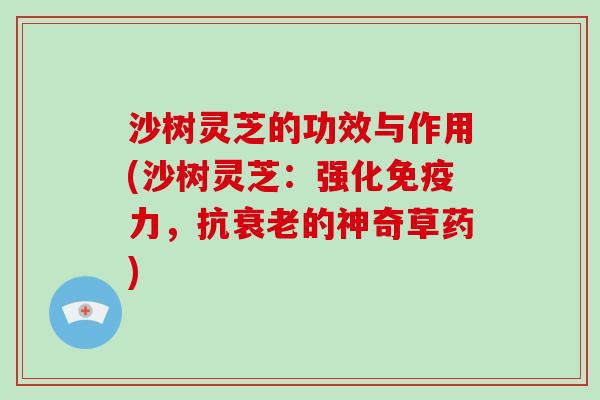 沙树灵芝的功效与作用(沙树灵芝:强化免疫力,抗衰老的神奇草药)-第1张图片-破壁灵芝孢子粉研究指南 沙树灵芝的功效与作用(沙树灵芝:强化免疫力,抗衰老的神奇草药)-第1张图片-破壁灵芝孢子粉研究指南