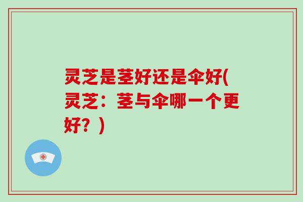 灵芝是茎好还是伞好(灵芝:茎与伞哪一个更好?)-第1张图片-破壁灵芝孢子粉研究指南 灵芝是茎好还是伞好(灵芝:茎与伞哪一个更好?)-第1张图片-破壁灵芝孢子粉研究指南