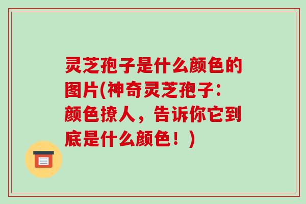 灵芝孢子是什么颜色的图片(神奇灵芝孢子:颜色撩人,告诉你它到底是什么颜色!)-第1张图片-破壁灵芝孢子粉研究指南 灵芝孢子是什么颜色的图片(神奇灵芝孢子:颜色撩人,告诉你它到底是什么颜色!)-第1张图片-破壁灵芝孢子粉研究指南