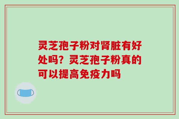 灵芝孢子粉对肾脏有好处吗?灵芝孢子粉真的可以提高免疫力吗-第1张图片-破壁灵芝孢子粉研究指南 灵芝孢子粉对肾脏有好处吗?灵芝孢子粉真的可以提高免疫力吗-第1张图片-破壁灵芝孢子粉研究指南