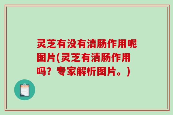 灵芝有没有清肠作用呢图片(灵芝有清肠作用吗?专家解析图片。)-第1张图片-破壁灵芝孢子粉研究指南 灵芝有没有清肠作用呢图片(灵芝有清肠作用吗?专家解析图片。)-第1张图片-破壁灵芝孢子粉研究指南