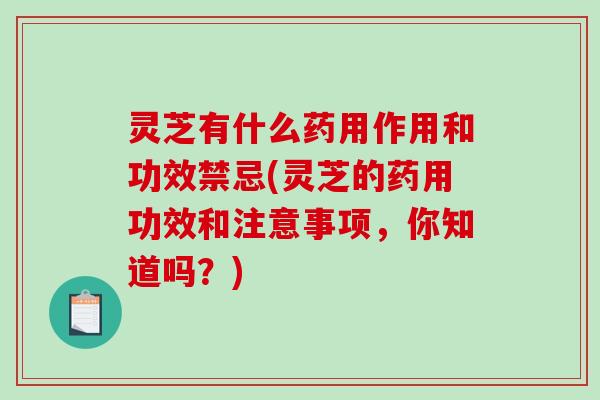 灵芝有什么药用作用和功效禁忌(灵芝的药用功效和注意事项,你知道吗?)-第1张图片-破壁灵芝孢子粉研究指南 灵芝有什么药用作用和功效禁忌(灵芝的药用功效和注意事项,你知道吗?)-第1张图片-破壁灵芝孢子粉研究指南