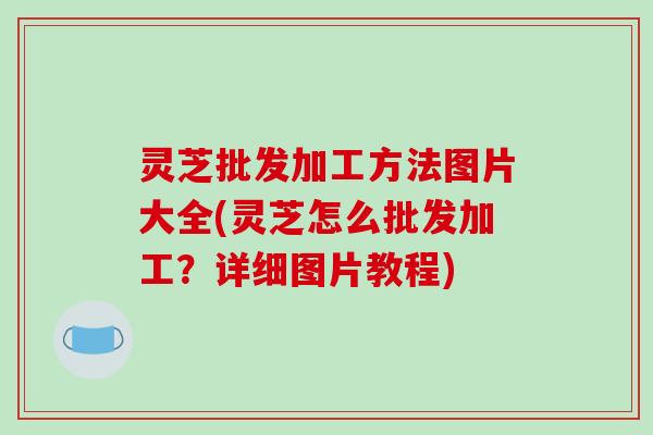 灵芝批发加工方法图片大全(灵芝怎么批发加工？详细图片教程)-第1张图片-破壁灵芝孢子粉研究指南