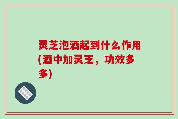 灵芝泡酒起到什么作用(酒中加灵芝,功效多多)-第1张图片-破壁灵芝孢子粉研究指南 灵芝泡酒起到什么作用(酒中加灵芝,功效多多)-第1张图片-破壁灵芝孢子粉研究指南