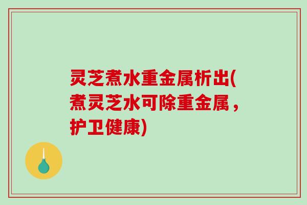 灵芝煮水重金属析出(煮灵芝水可除重金属,护卫健康)-第1张图片-破壁灵芝孢子粉研究指南 灵芝煮水重金属析出(煮灵芝水可除重金属,护卫健康)-第1张图片-破壁灵芝孢子粉研究指南