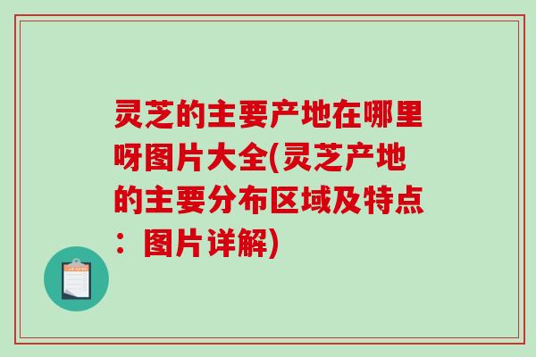 灵芝的主要产地在哪里呀图片大全(灵芝产地的主要分布区域及特点：图片详解)-第1张图片-破壁灵芝孢子粉研究指南