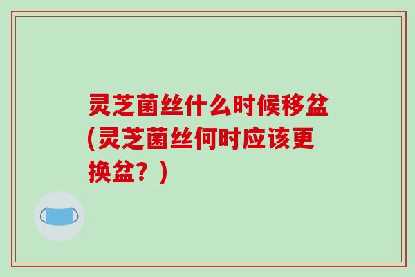 灵芝菌丝什么时候移盆(灵芝菌丝何时应该更换盆?)-第1张图片-破壁灵芝孢子粉研究指南 灵芝菌丝什么时候移盆(灵芝菌丝何时应该更换盆?)-第1张图片-破壁灵芝孢子粉研究指南
