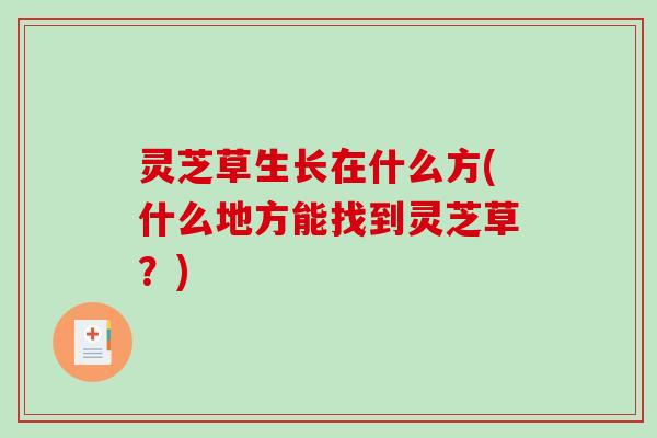 灵芝草生长在什么方(什么地方能找到灵芝草?)-第1张图片-破壁灵芝孢子粉研究指南 灵芝草生长在什么方(什么地方能找到灵芝草?)-第1张图片-破壁灵芝孢子粉研究指南