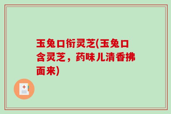 玉兔口衔灵芝(玉兔口含灵芝，药味儿清香拂面来)-第1张图片-破壁灵芝孢子粉研究指南
