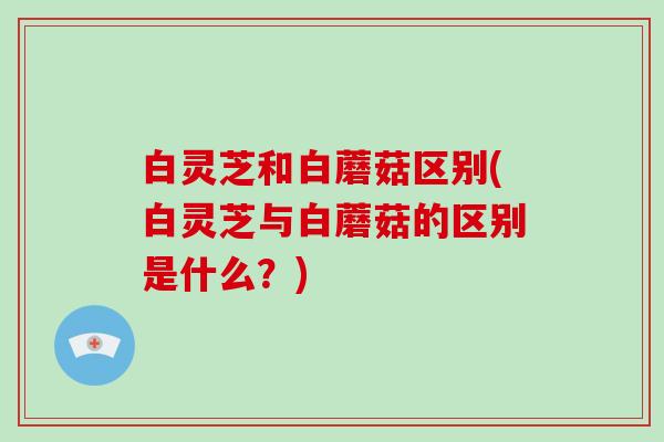 白灵芝和白蘑菇区别(白灵芝与白蘑菇的区别是什么？)-第1张图片-破壁灵芝孢子粉研究指南