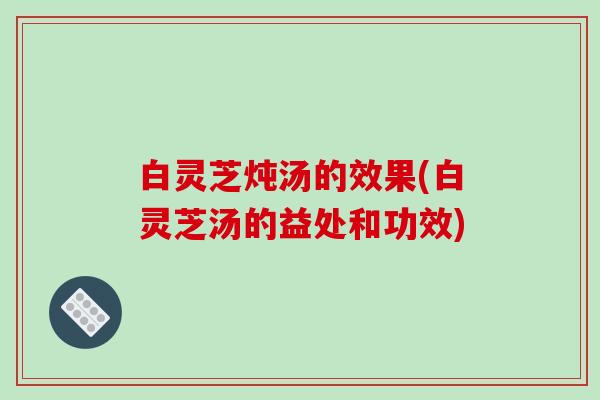 白灵芝炖汤的效果(白灵芝汤的益处和功效)-第1张图片-破壁灵芝孢子粉研究指南 白灵芝炖汤的效果(白灵芝汤的益处和功效)-第1张图片-破壁灵芝孢子粉研究指南