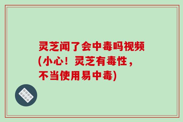 灵芝闻了会中毒吗视频(小心!灵芝有毒性,不当使用易中毒)-第1张图片-破壁灵芝孢子粉研究指南 灵芝闻了会中毒吗视频(小心!灵芝有毒性,不当使用易中毒)-第1张图片-破壁灵芝孢子粉研究指南