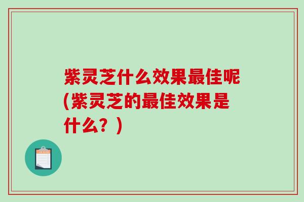 紫灵芝什么效果最佳呢(紫灵芝的最佳效果是什么?)-第1张图片-破壁灵芝孢子粉研究指南 紫灵芝什么效果最佳呢(紫灵芝的最佳效果是什么?)-第1张图片-破壁灵芝孢子粉研究指南